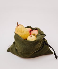 Linen drawstring bags for groceries, nuts, beans, fruits, and vegetables. SET OF 3 3